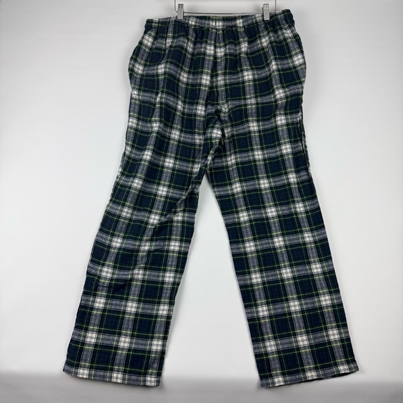 L.L.Bean Men’s Scotch Plaid Flannel PJ Pants – Navy & Green Plaid – Size XL Reg - Picture 2 of 5